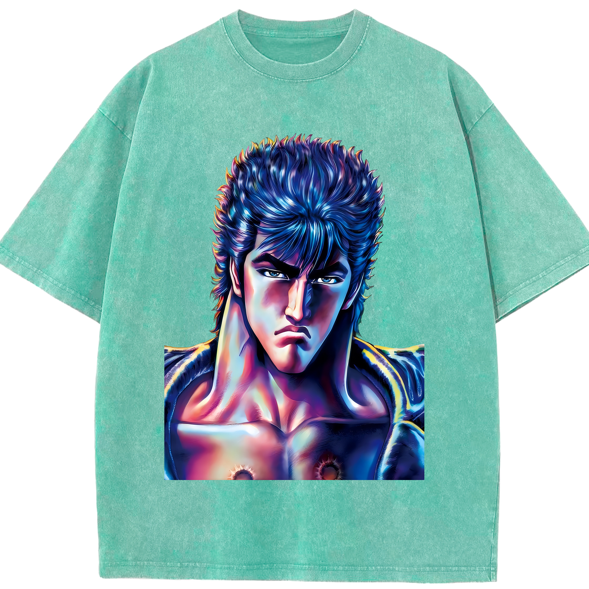 （画像用） 北斗の拳 Fist of the North Star 綿100% ヴィンテージ風 半袖Tシャツ（フロントプリント）